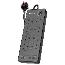 Powerology 8AC 2990W Power Strip PD 20W - Black