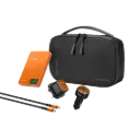 Powerology Nirvano 5-In-1 Power Travel Kit - Black/Orange