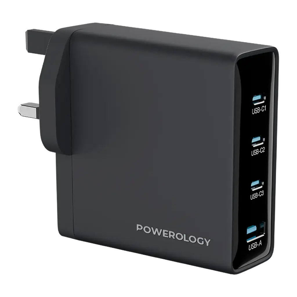 Powerology Volt-X 140W Multi-Port Gan Adapter - Black