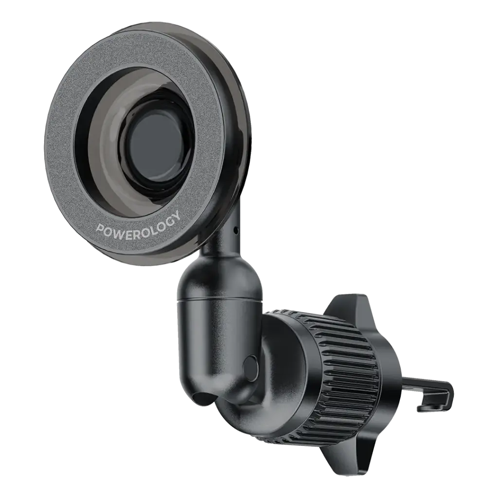 حامل هاتف Powerology Logan 360° Rotation Head مع MagSafe للسيارة - أسود