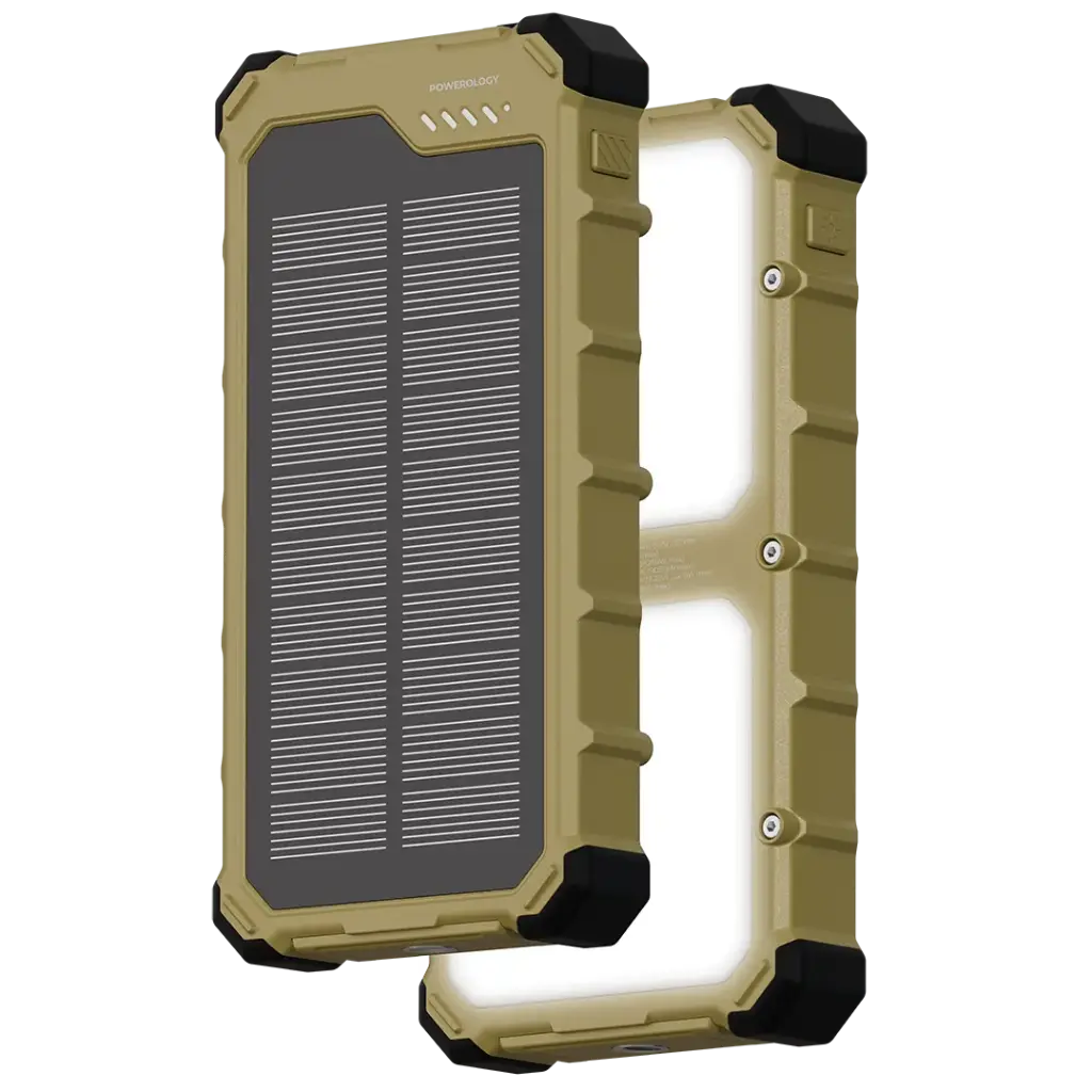 Powerology Solara Solar Power Bank - Khaki