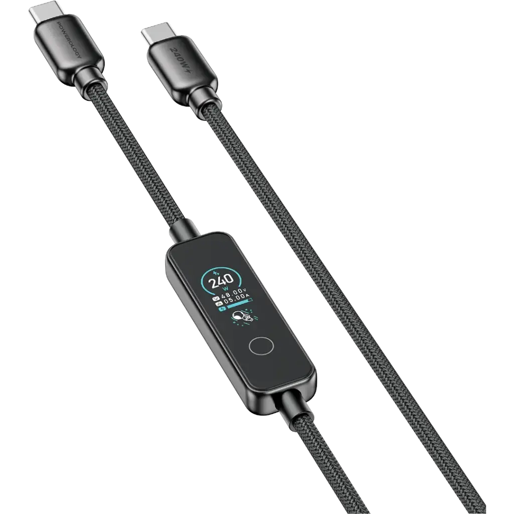 Powerology TFT Chargelink 240W USB-C Cable - Black