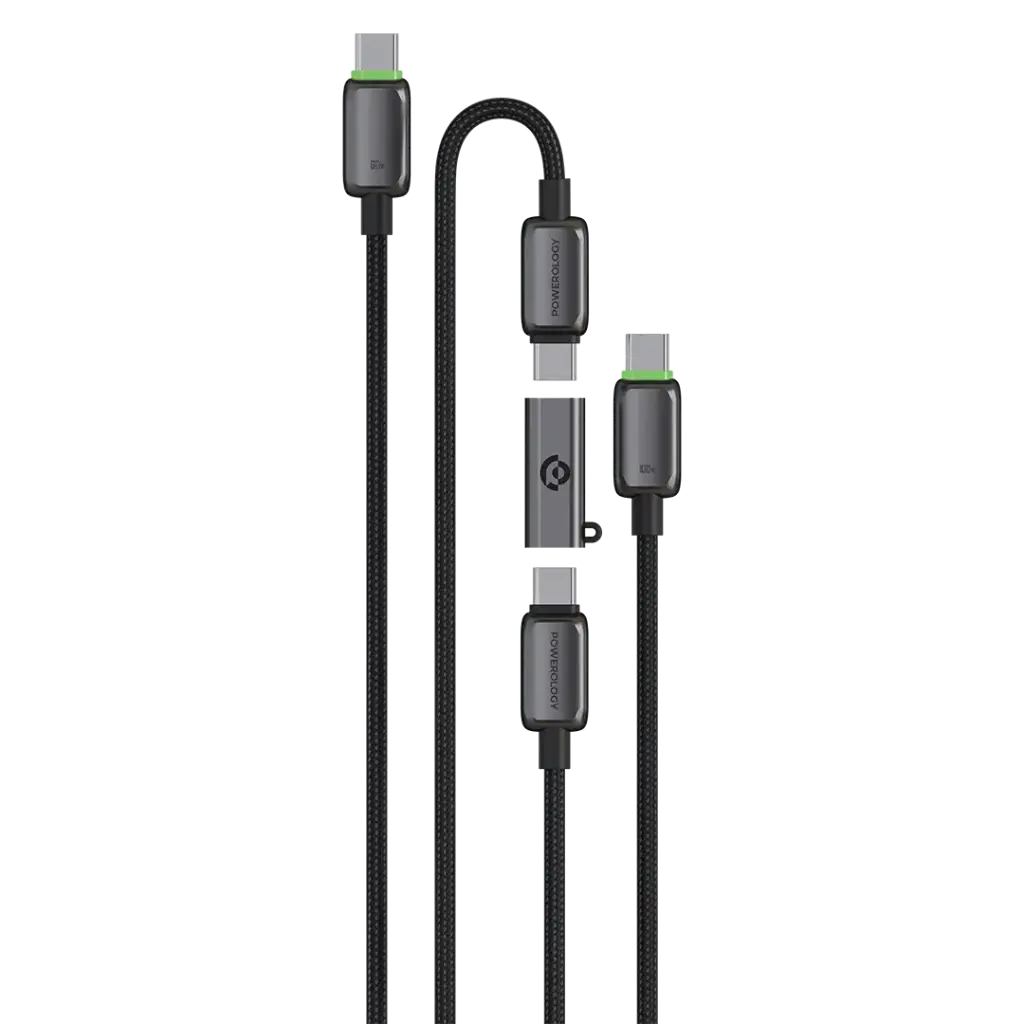 Powerology Argos Dual USB-C Cables with Connector - Grey