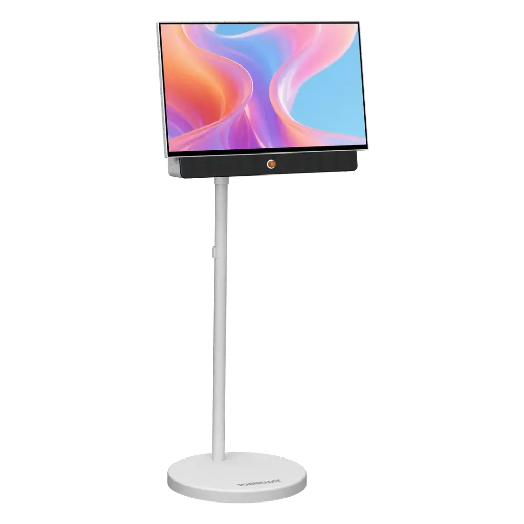 Powerology Cypres Portable TV Stand with Wheels - White