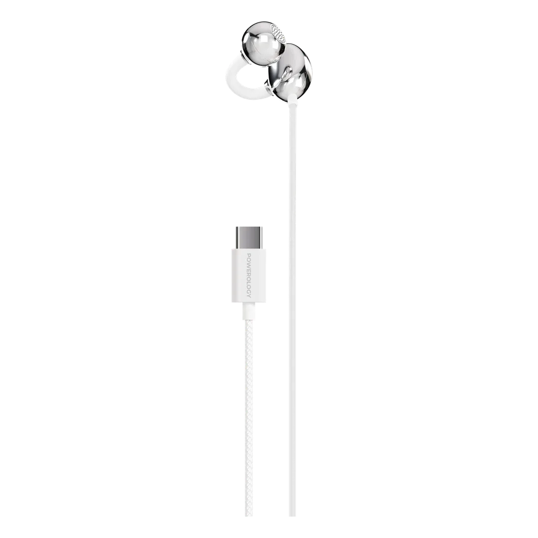 [PWSCWES12WH] Powerology Voro Single-Sided Clip-On Wired Earphone (White)