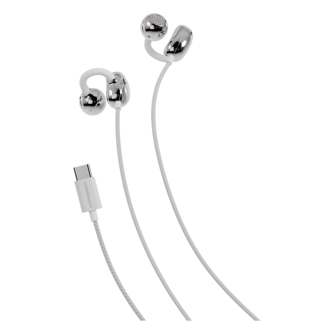 [PWCWES12WH] سماعات باورولوجي السلكية بتثبيت الأذن ومنفذ USB-C (أبيض)