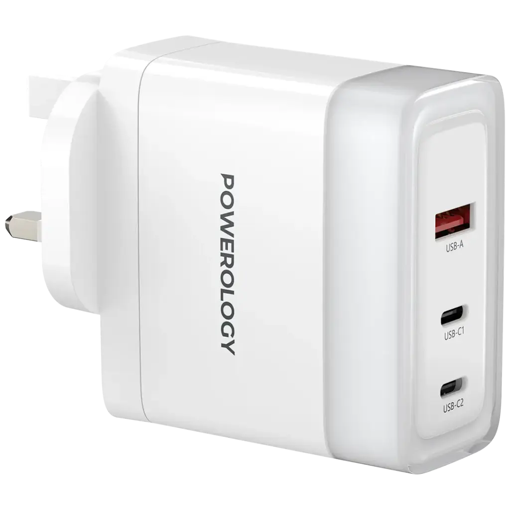 Powerology Lunex Series Fast Charging Adapter PD 100W - White