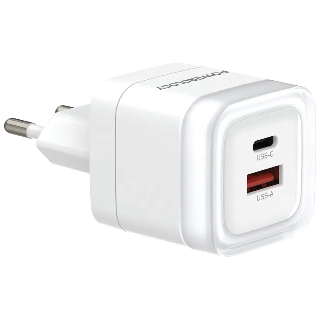 Powerology Lunex Series Fast Charging Adapter PD 35W - White