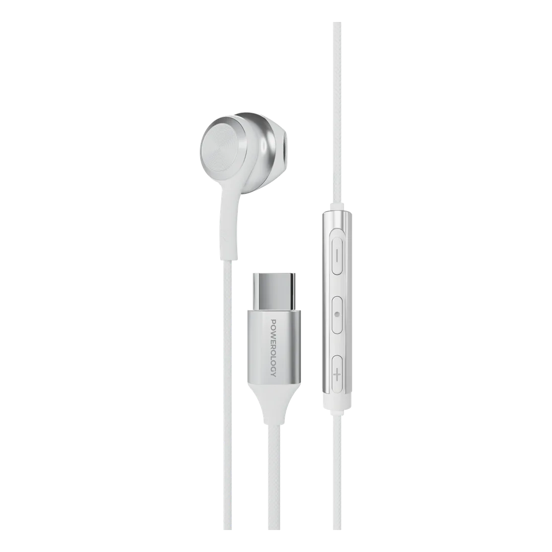 Powerology Lace Mono High-Fidelity Mono Earphones - White
