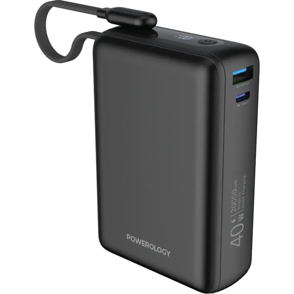 Powerology Montreal 20000mAh Power Bank - Black