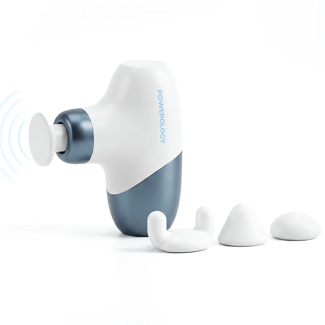 Powerology Mova Compact Massage Gun – White / Blue