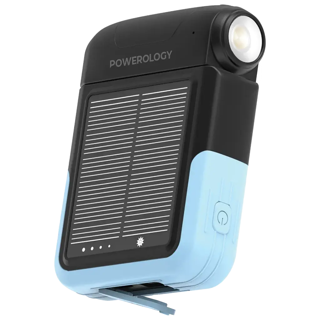 Powerology Sante 10000mAh Solar Power Bank - Black