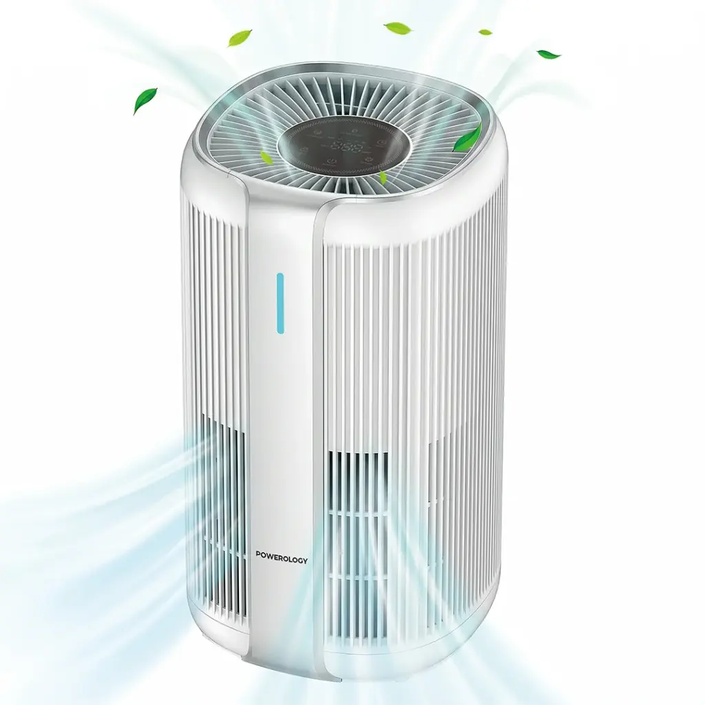 منقي الهواء الذكي باورولوجي ميرا 300م³/س، فلتر HEPA H13، واي فاي، UV-C، أيون - أبيض