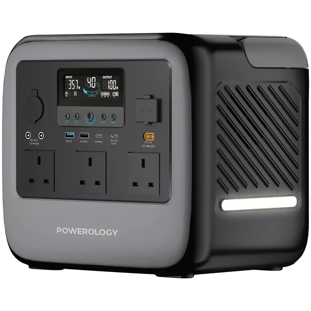 Powerology Pater III Portable Power Station 1200W - Gray