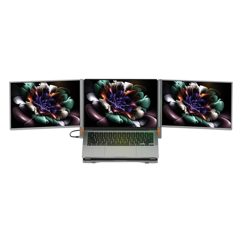 Powerology Portable Dual Screen Monitor - Gray