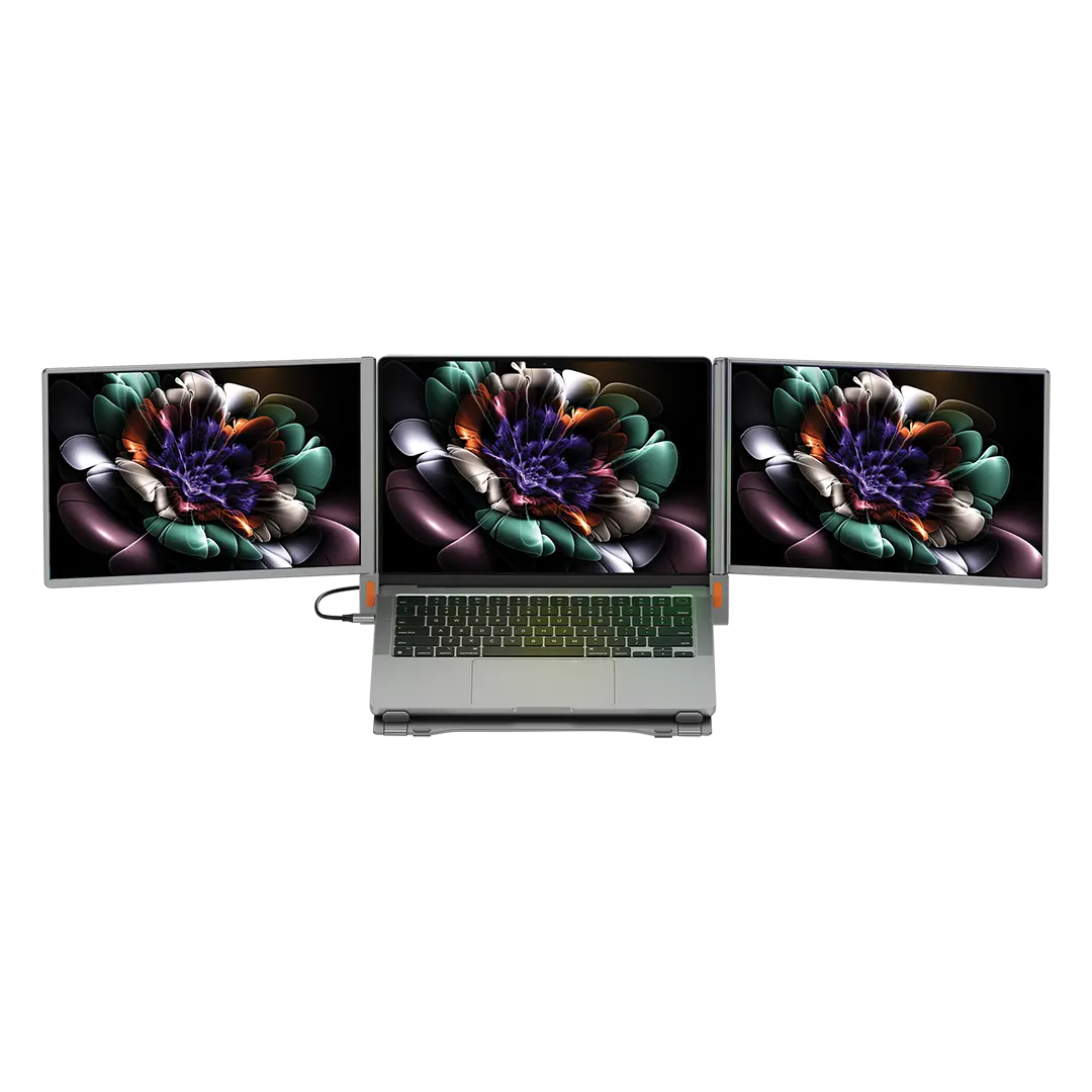 Powerology Portable Dual Screen Monitor - Gray