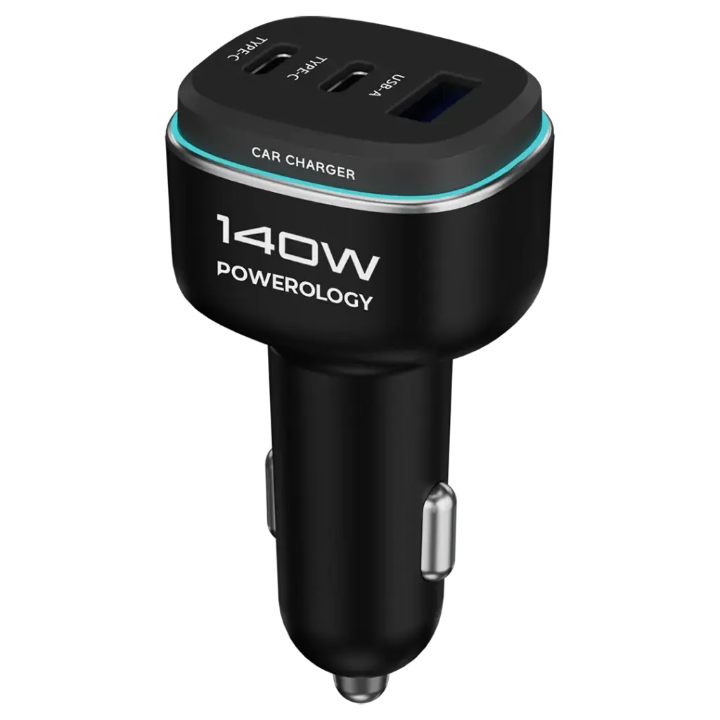 Powerology 140W Triple-Port High-Power Car Charger