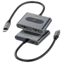 Powerology 4-In-1 USB-C Multi-Function Hub - Gray