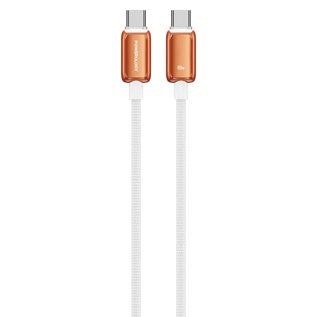 Powerology Zinco Series 60W USB-C Cable - Orange