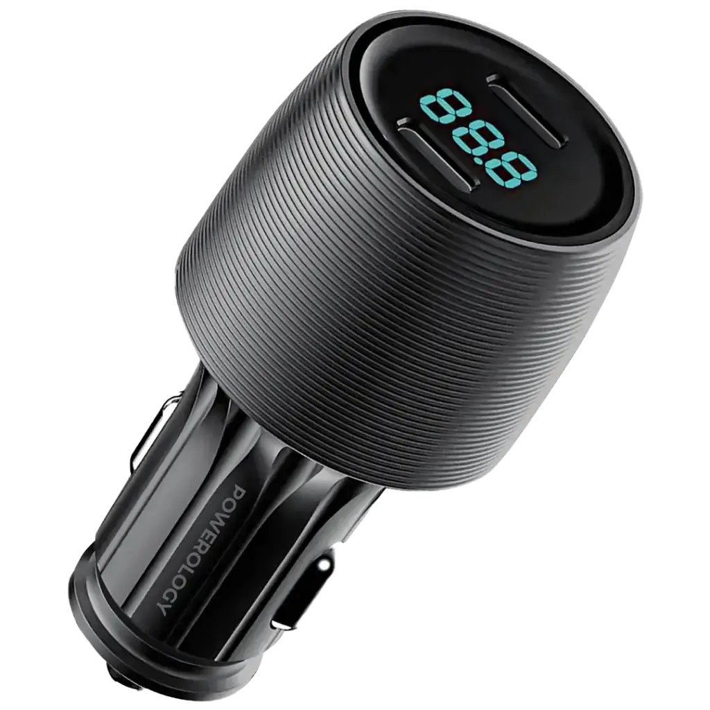 Powerology Velox 66W Dual-Port Car Charger - Black