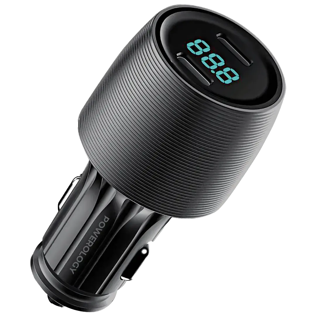 Powerology Velox 66W Dual-Port Car Charger - Black