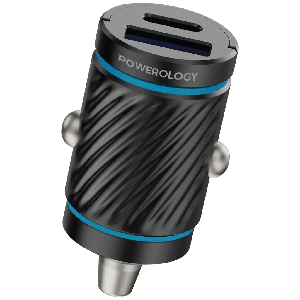 Powerology Pico Dual-Port Car Charger - Black