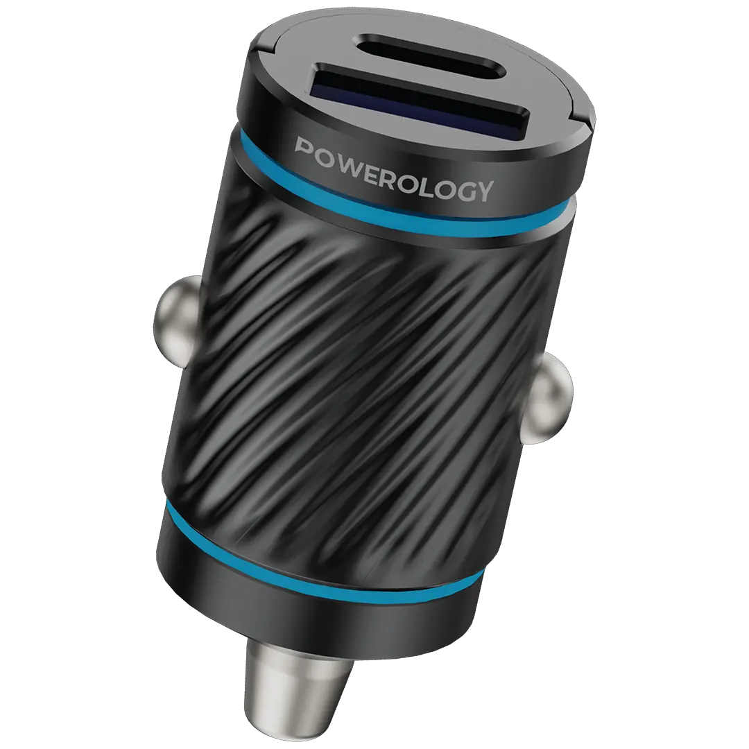 Powerology Pico Dual-Port Car Charger - Black