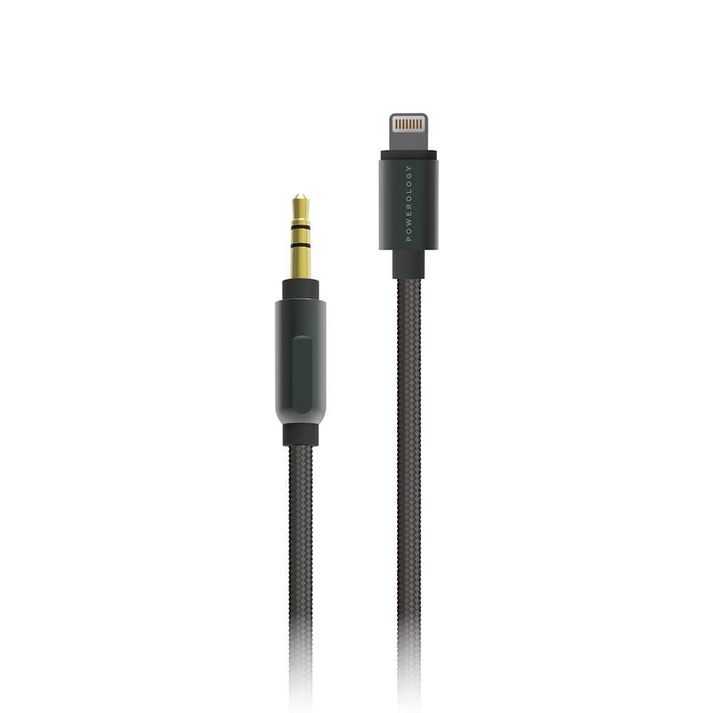 Powerology Braided Lightning to 3.5mm AUX Cable - 1.2m / 4ft