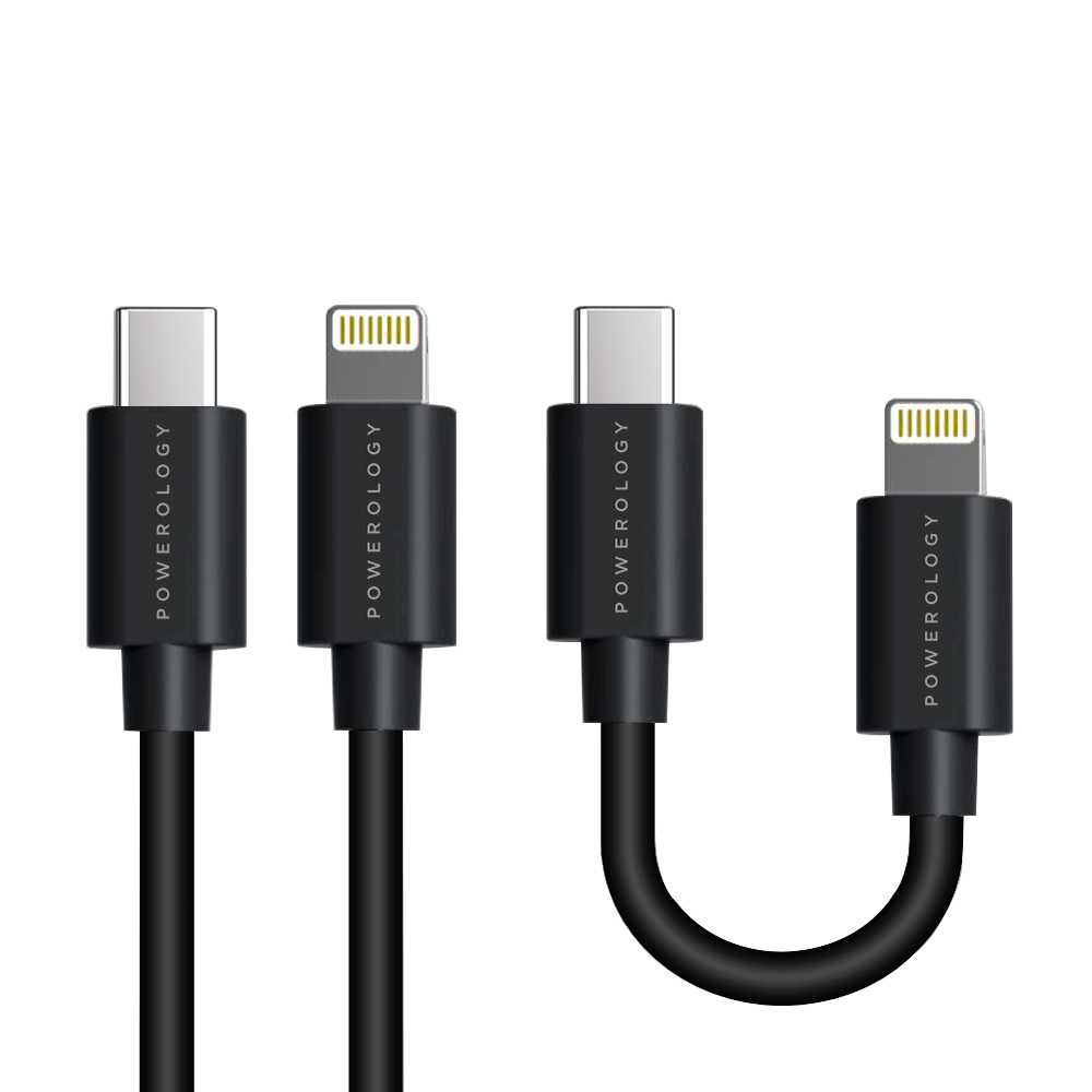Powerology Data Sync and Charging USB-C to Lightning Cable Combo