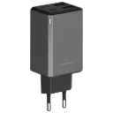 Powerology 65W GaN Multi-Port Travel Adapter - Grey
