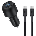 Powerology Ultra-Quick Car Charger 130W with 0.9m/3ft Type-C To Type-C Cable