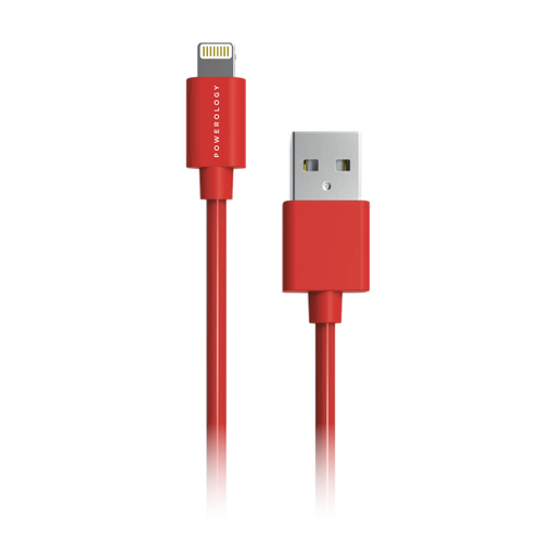 Powerology USB-A to Lightning Cable - 1.2m (Red)