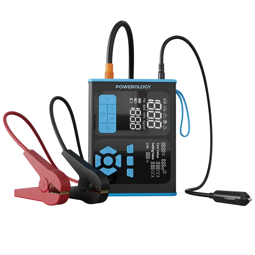 Powerology Jump Starter, Air Inflator & OBD II Car Fault Diagnosis Tool - Black/Blue