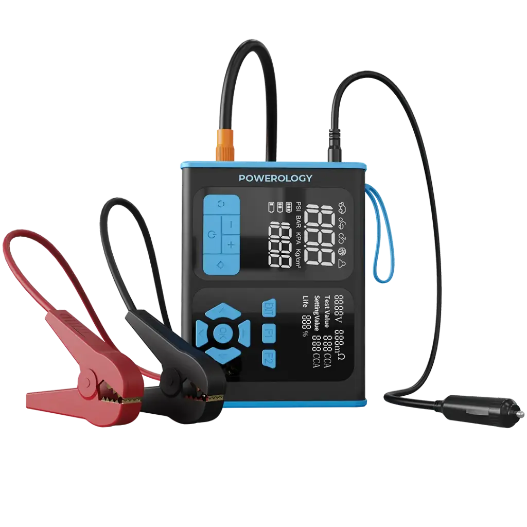 Powerology Jump Starter, Air Inflator & OBD II Car Fault Diagnosis Tool - Black/Blue