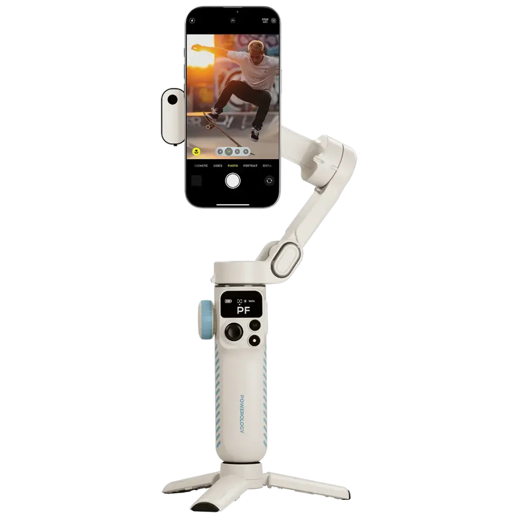 Powerology Magwave 3-Axis Magnetic Smart Phone Gimbal - White