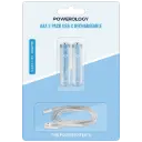 بطاريات باورولوجي AAA 2-pack القابلة لإعادة الشحن USB-C - أبيض/أزرق