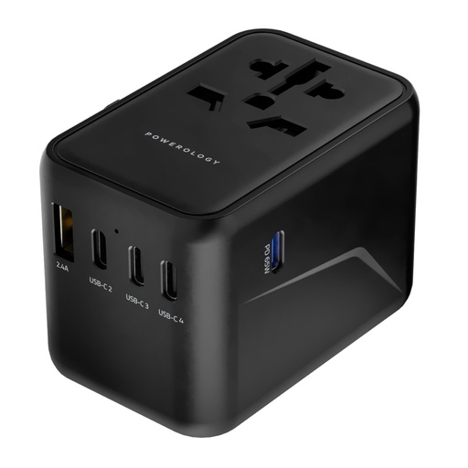 Universal Multi-Port Travel Adapter PD 65W (Grey)