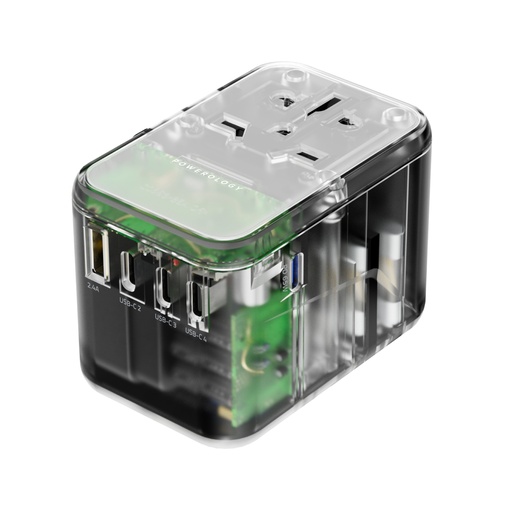 Universal Multi-Port Travel Adapter PD 65W (Transparent)
