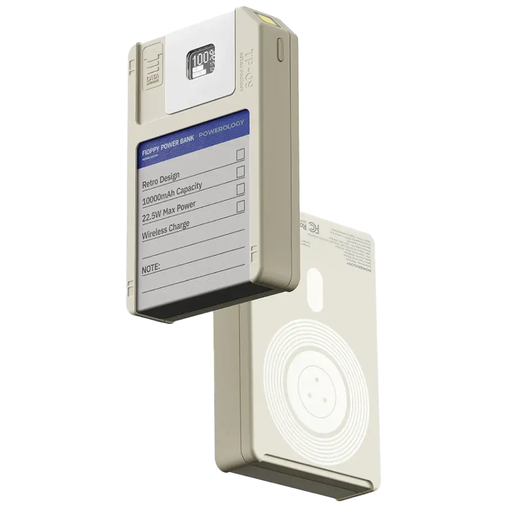 Powerology Floppydisk Retro 10000mAh MagSafe Power bank - White