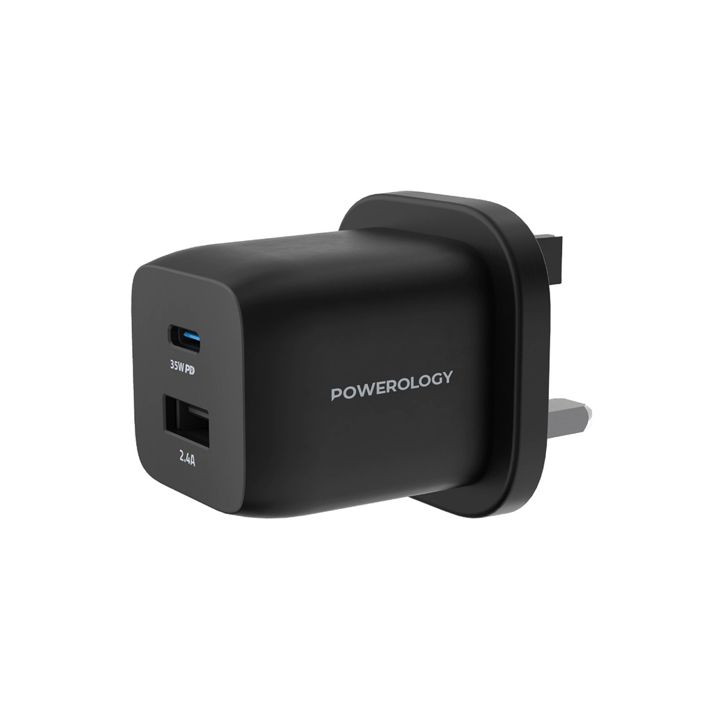Powerology Dual Port Ultra-Compact Quick GaN Charger 	