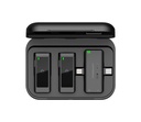 Powerology MFI Dual Connector Wireless Lavalier Microphone x2 Mic 2000mAh - Black