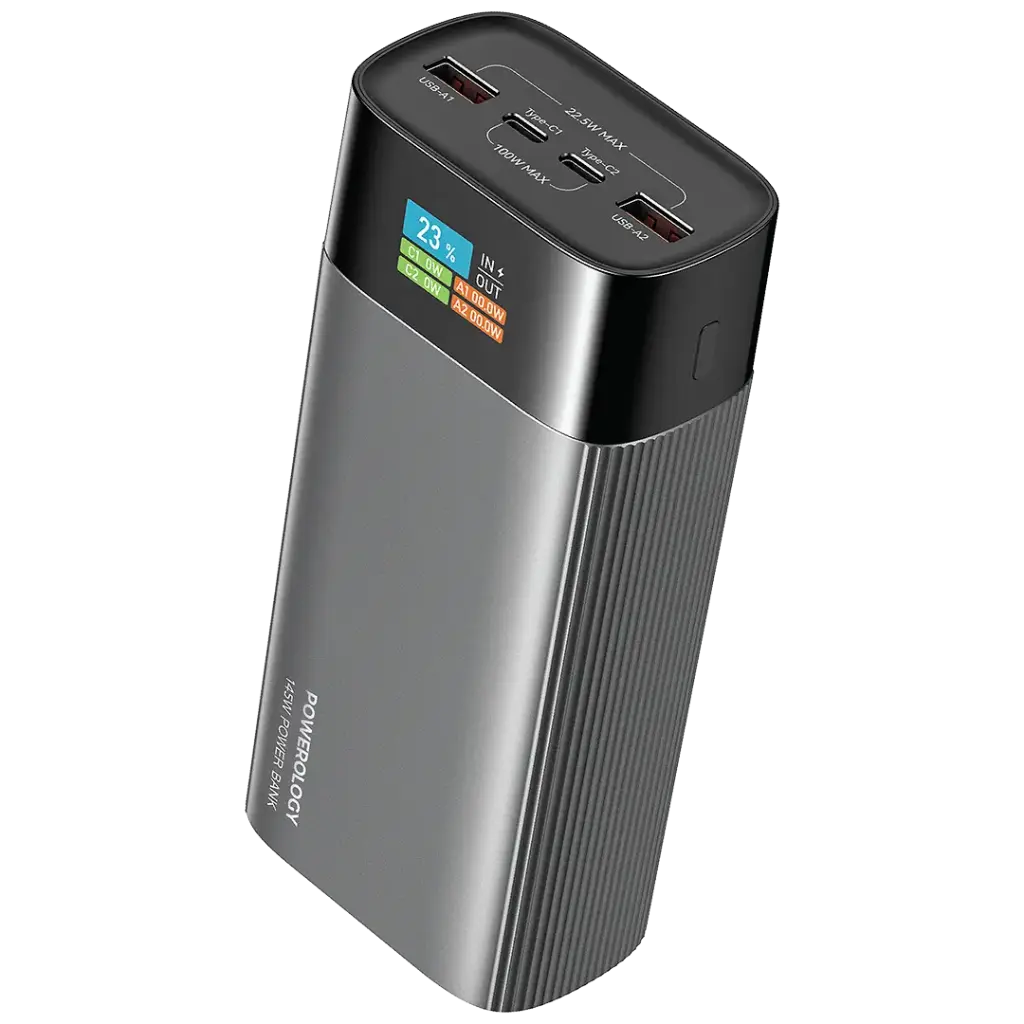 باورولوجي فولت إيدج باور بانك 40000mAh - رمادي