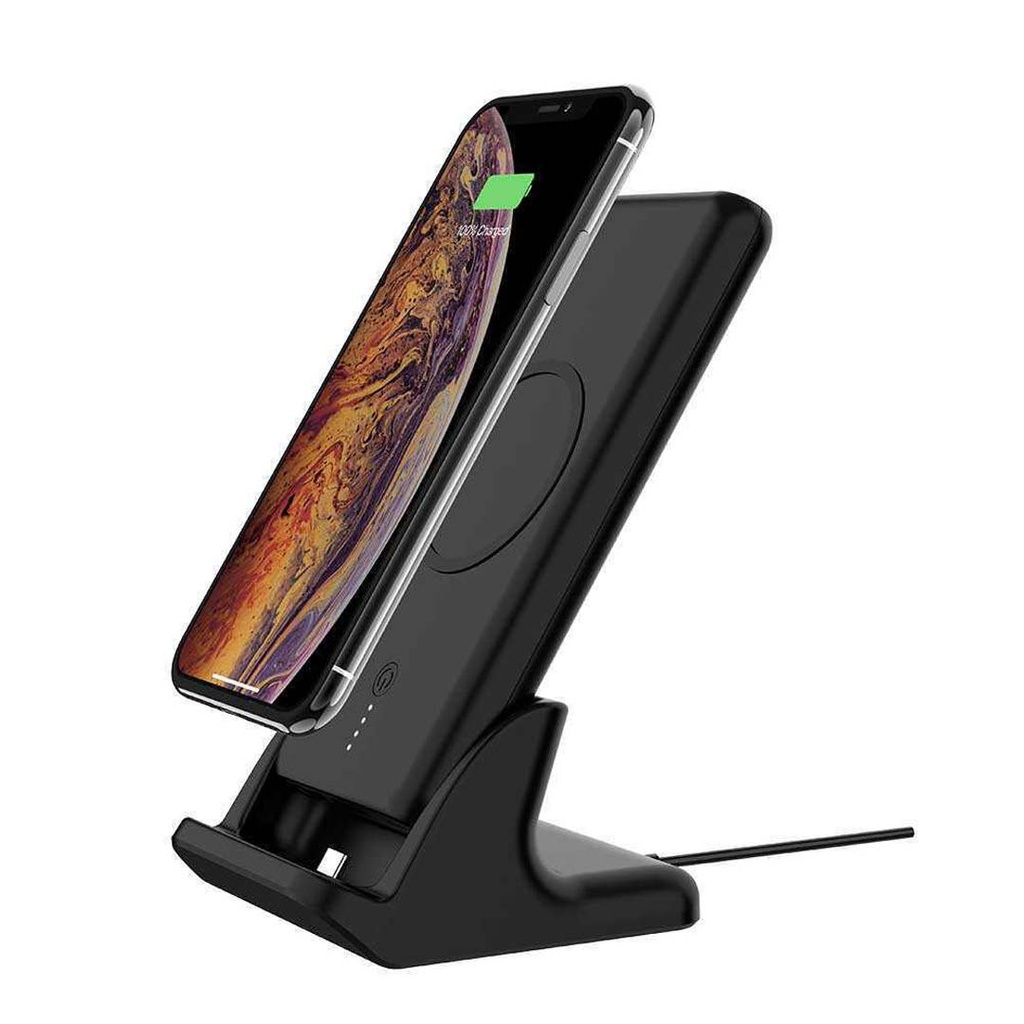 Powerology 2 in1 Fast Wireless Power Bank 10000mAh - Black