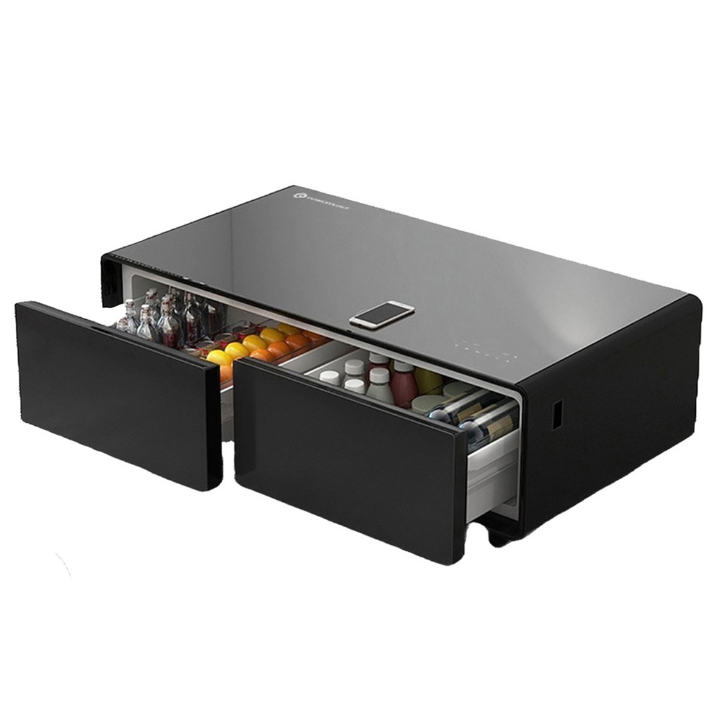 Powerology Coffee Table Fridge Powerful 40W Speakers 135L