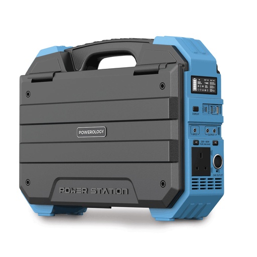 Powerology 600W Portable Power Generator Integrated Solar Panel