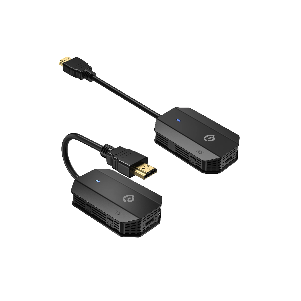 Powerology Wireless HDMI Mirroring Adaptor Pair with USB-C Cable Full HD 1080P - Black