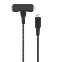 Powerology MFI Braided Type-C to Type-C and Lightning 2in1 C94 Cable 1.2M