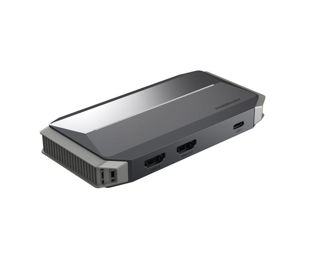 Powerology Capture Card C 3.2 Gen1 Input & Loopout: HDMI 2.0, Aux 1*(Out, In, Mic) Support 4K/30Hz