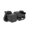 Powerology 35W Single Port Type-C GaN Charger with UK Plug - Black