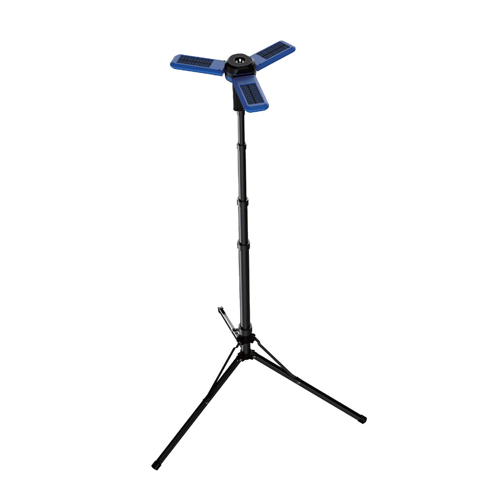 Powerology Camping Solar Foldable Tripod LED Light IPX4 3.7V 2600mAh - Blue